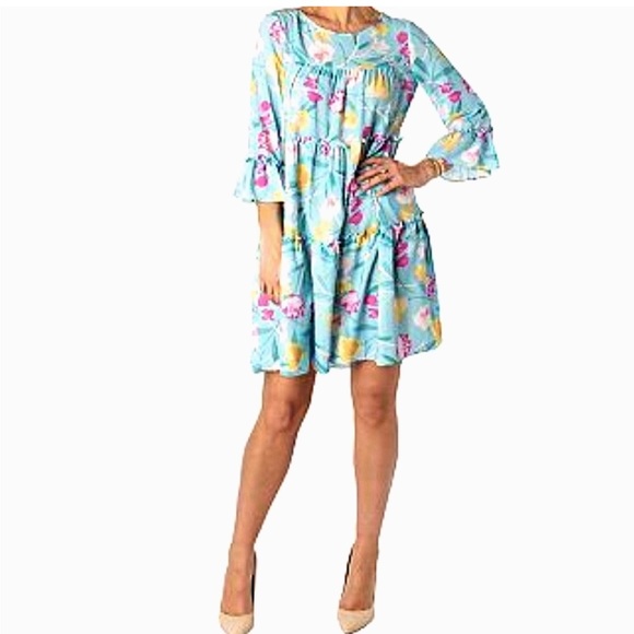 Maison Tara Dresses & Skirts - Maison Tara Floral Ruffle Sleeve Dress 👗 NWT